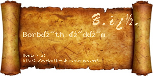 Borbáth Ádám névjegykártya
