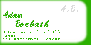 adam borbath business card
